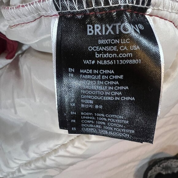 Brixton Jacket Mens Red Quilted SZ XL - Picture 7 of 7